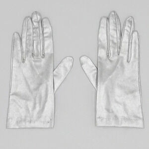 Deadstock Metallic Silver Gloves Size XS Gloves Vintage Wedding Bridal Gloves